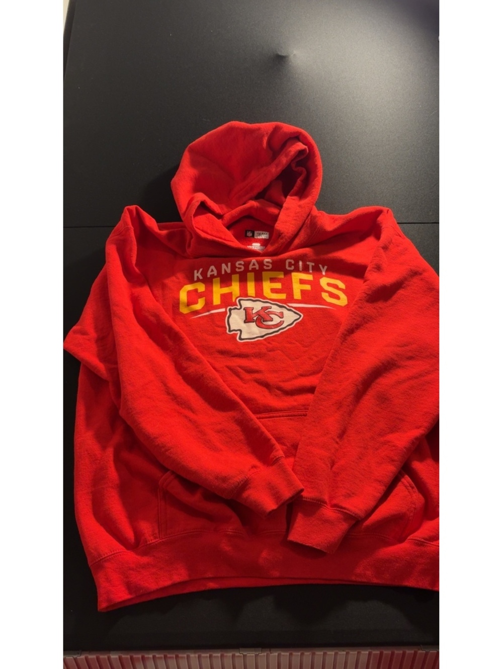 NFL Team Apparel Kansas City Chiefs Red Pullover Hoodie Size Large